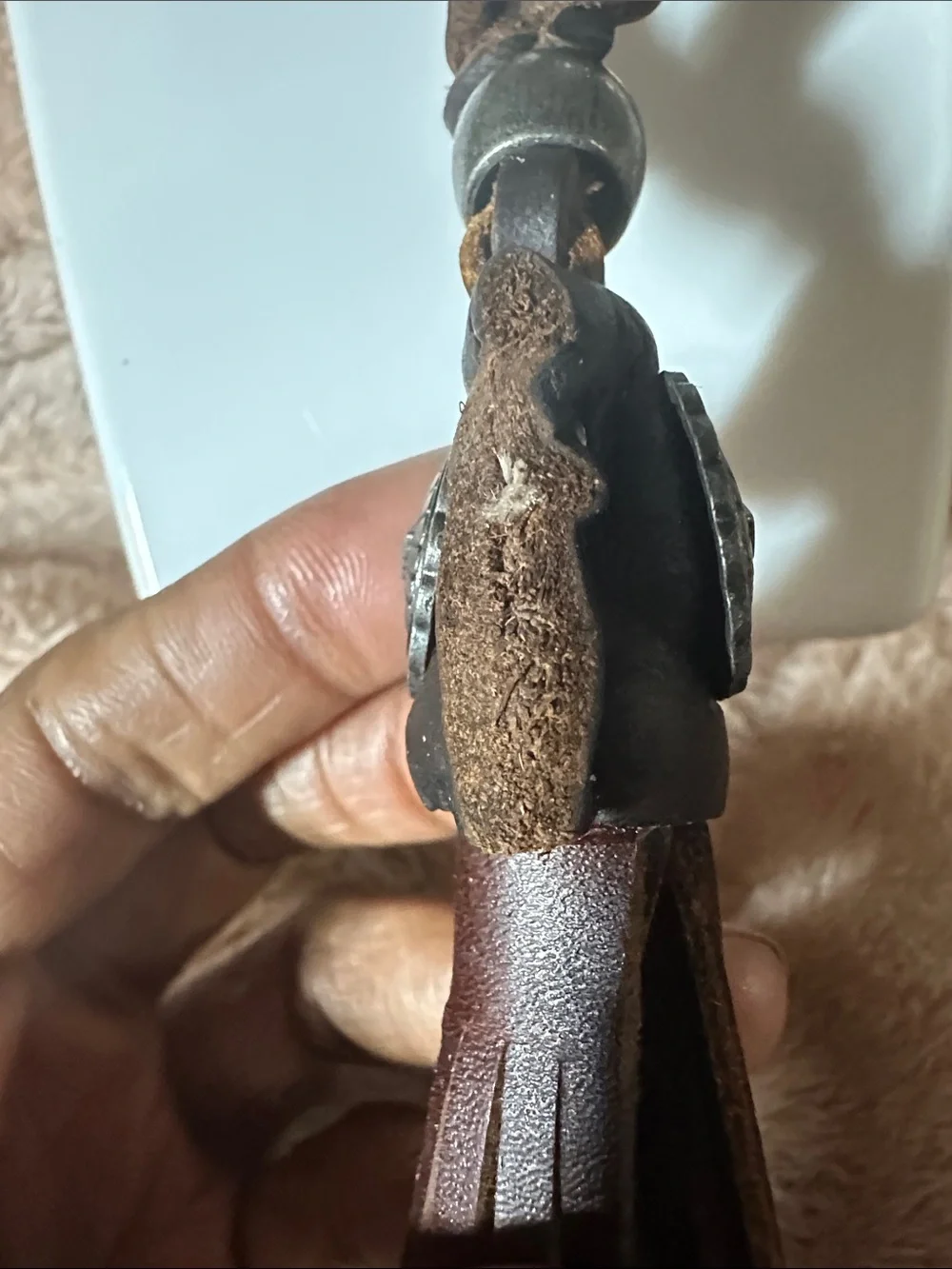 Men’s Brown Leather Tassel Necklace